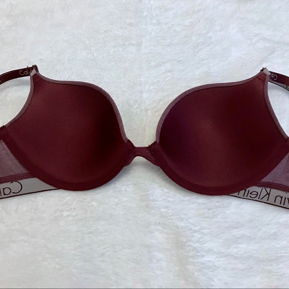 Calvin Klein “2/$20” NWOT Metallic Burgundy Demi Bra Women 34B - Picture 9 of 14